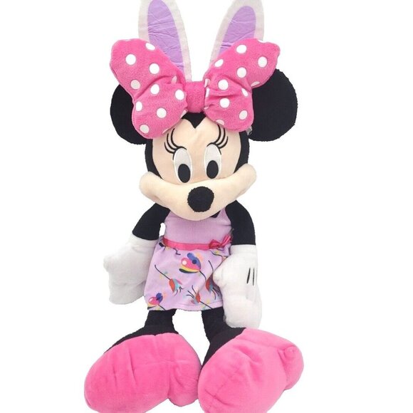 Easter Minnie Mouse Toys R Us Exclusive Plush w Bunny Ears Stuffed Animal 21" - Picture 1 of 6